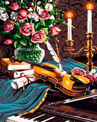 Musical Instruments and Flowers