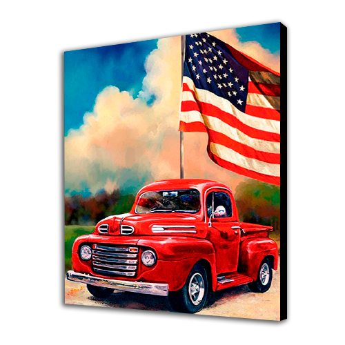 Truck with USA Flag